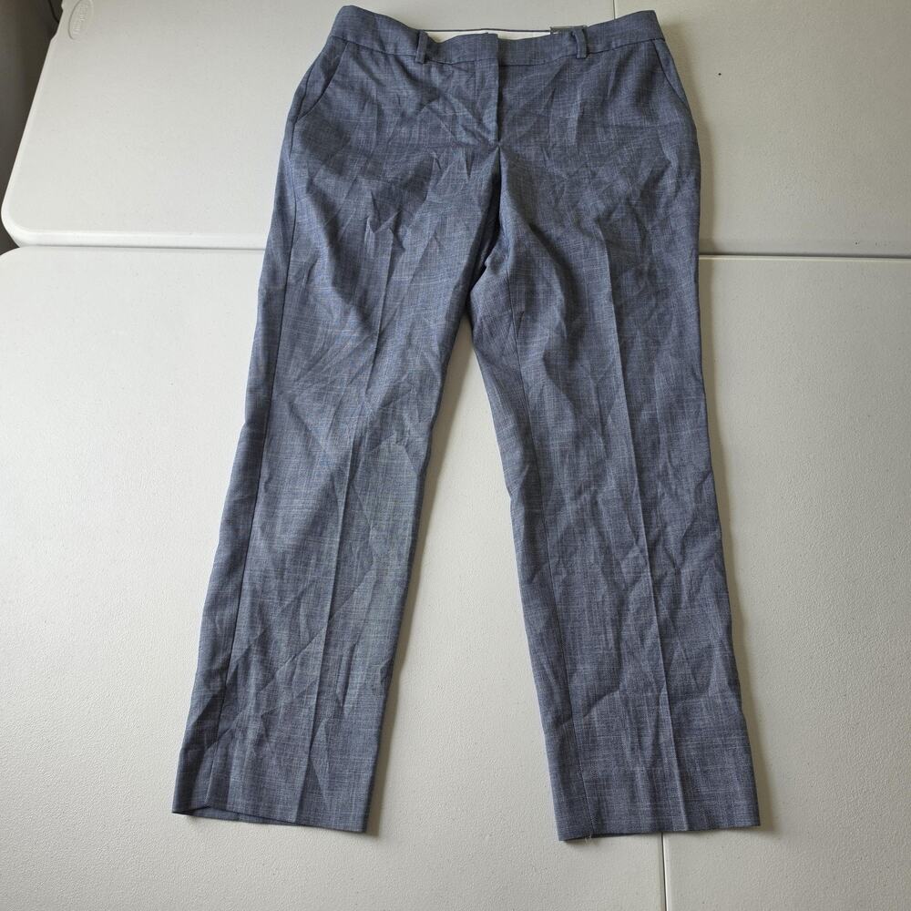 Talbots Hampshire Ankle Pants Womens 12 Blue Straight Leg Twill Work Office